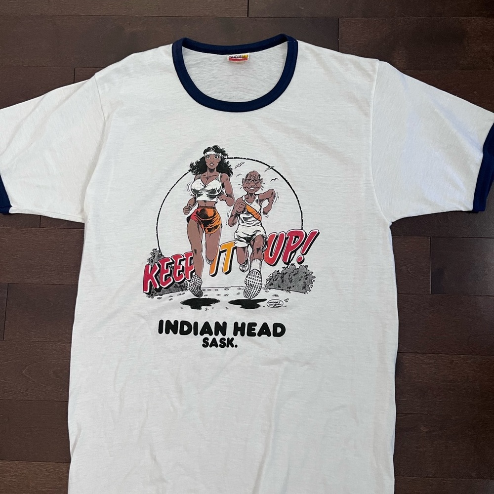 Vintage 70’s/80’s Ringer KEEP IT UP! Indian Head Saskatchewan Shirt